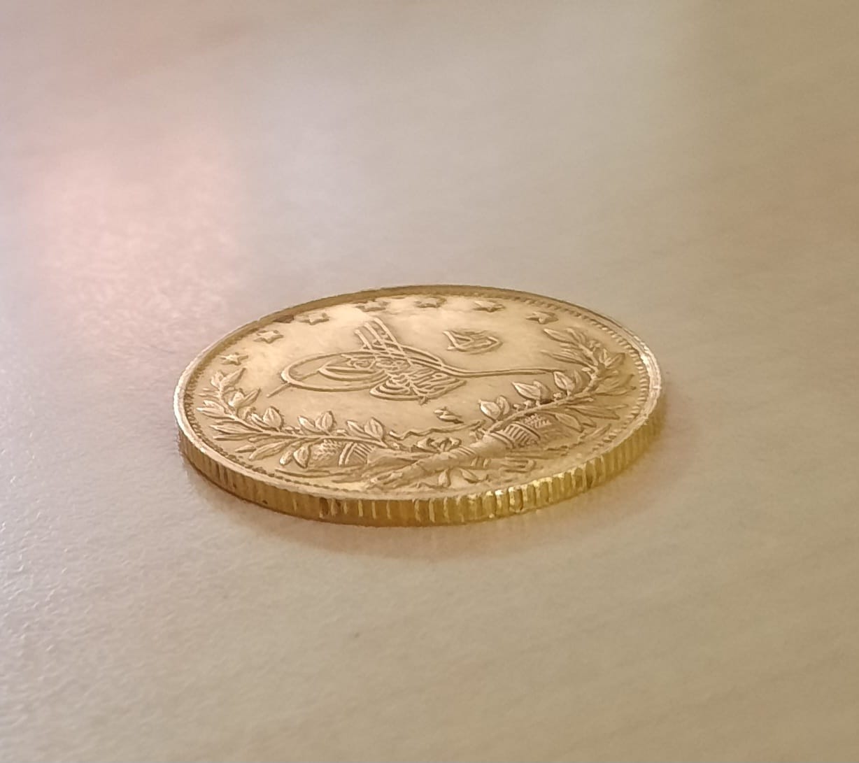 100 Kurush Impero ottomano (1327-1909) Oro - Turkey, 100 kurush Mohammed V Gold - immagine 5