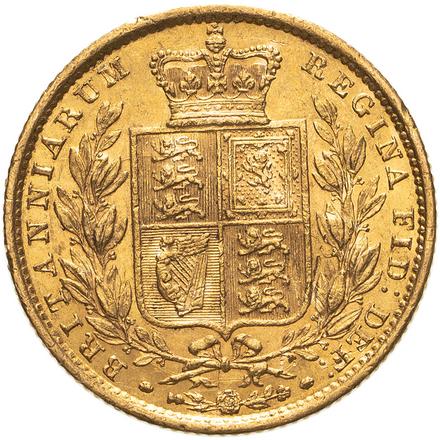 1855 Victoria Shield Sovereign with WW Incuse - immagine 3